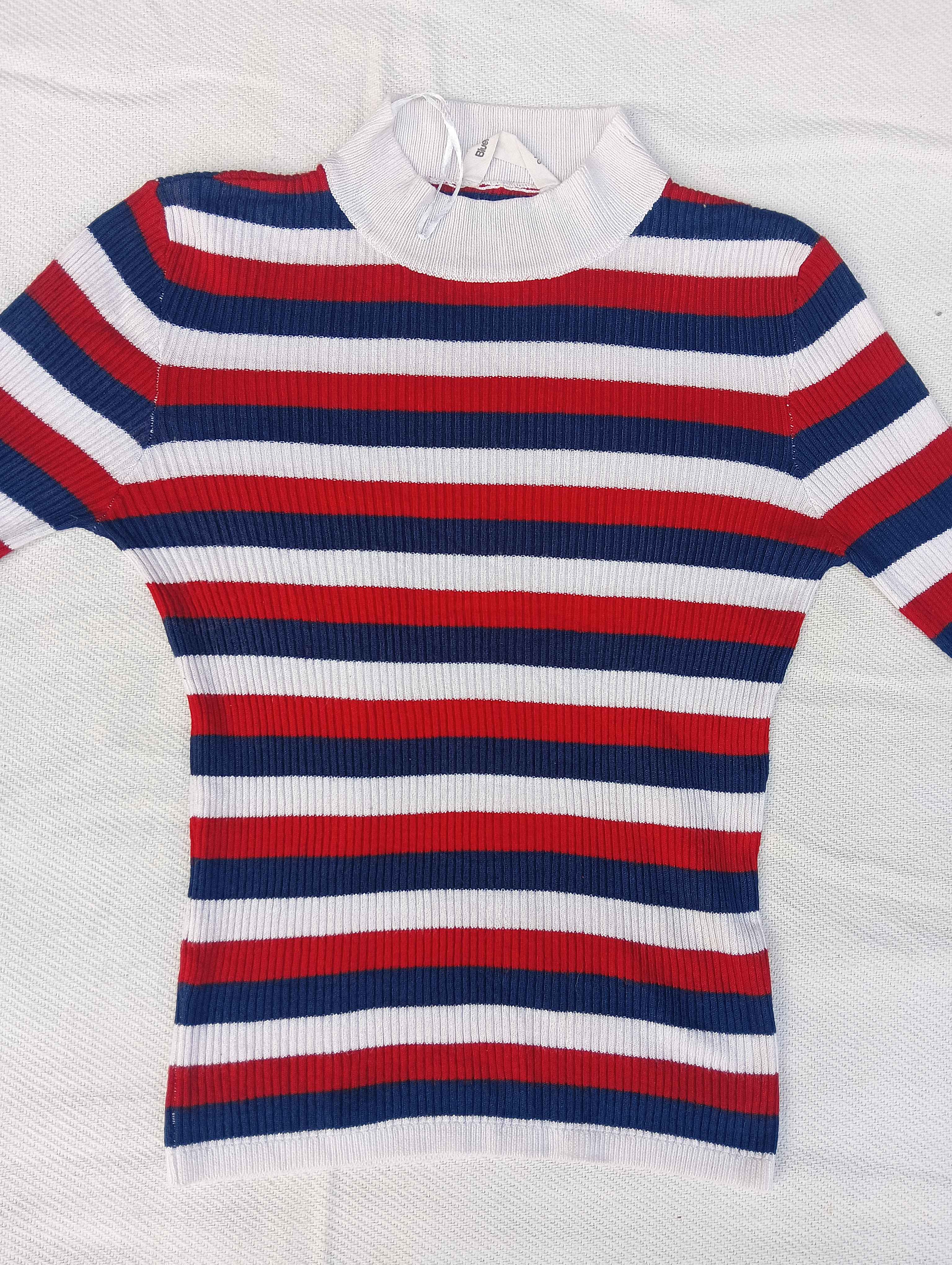 Striped Mock Neck Top
