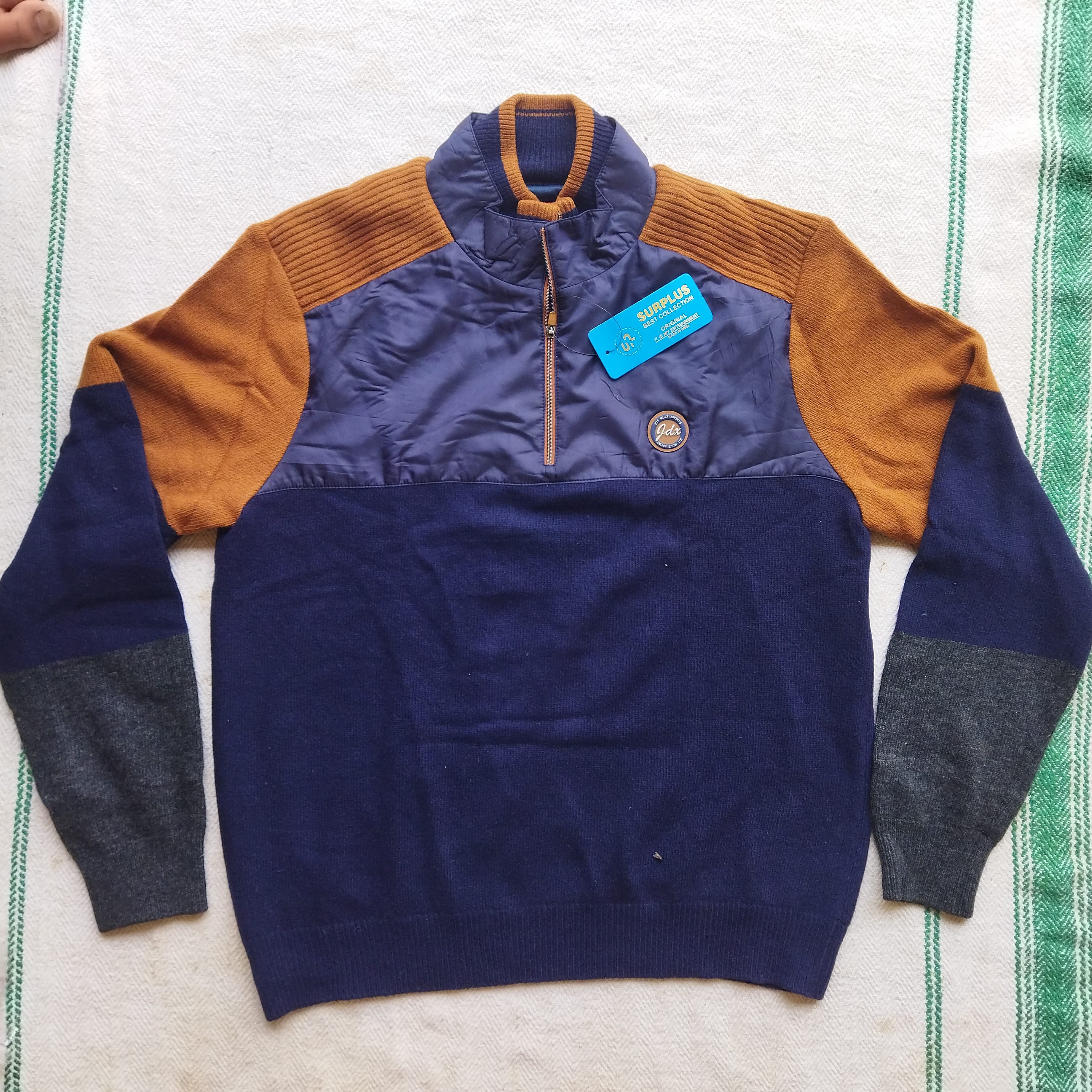 Men's Colorblock Quarter-Zip Sweater